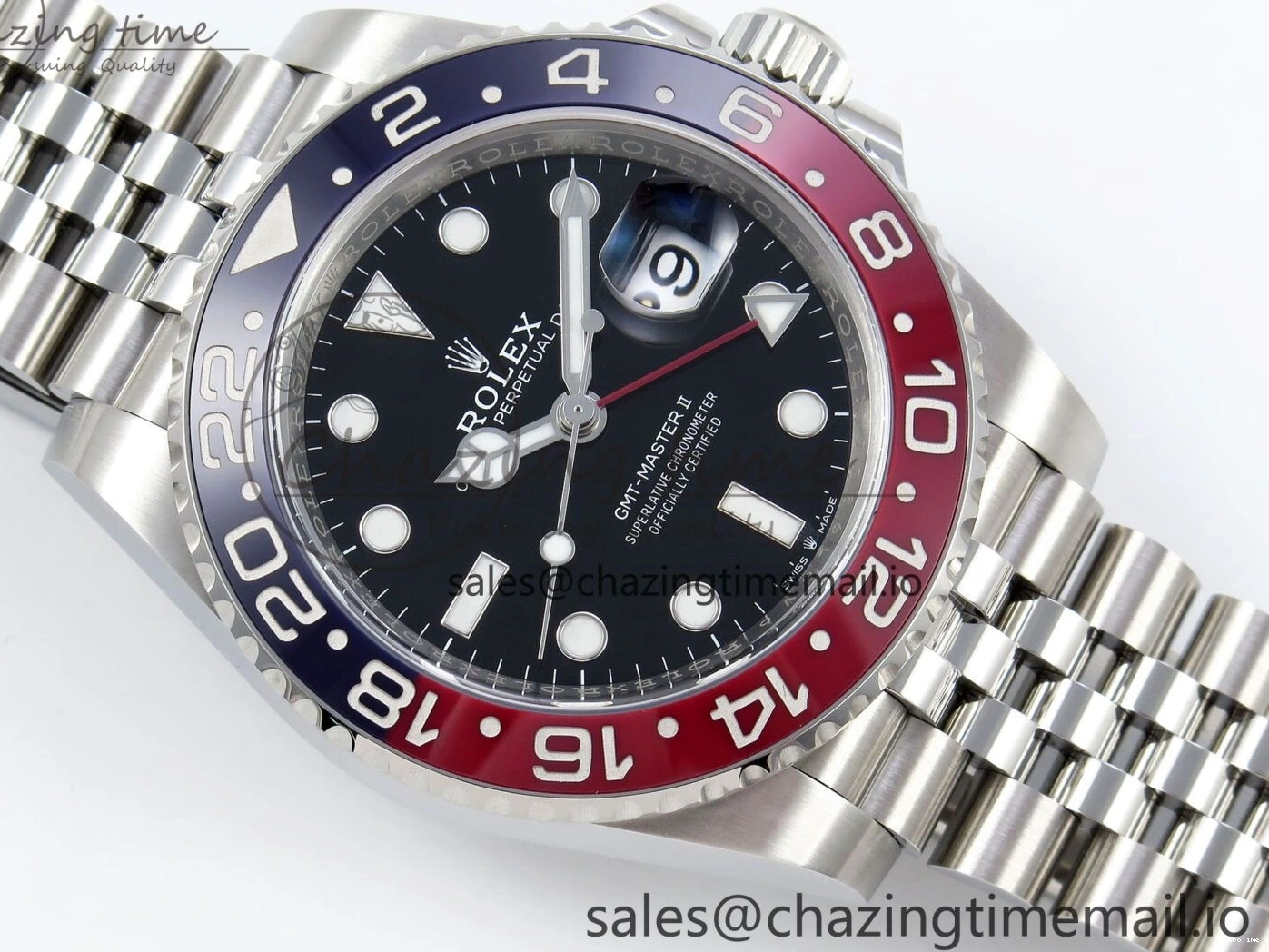 MiroTime 0206 SportInspired GMT-Master II 126710 BLRO Blue Red Ceramic Clean Factory Best Edition on Jubilee Bracelet DD3285 CHS V 1540